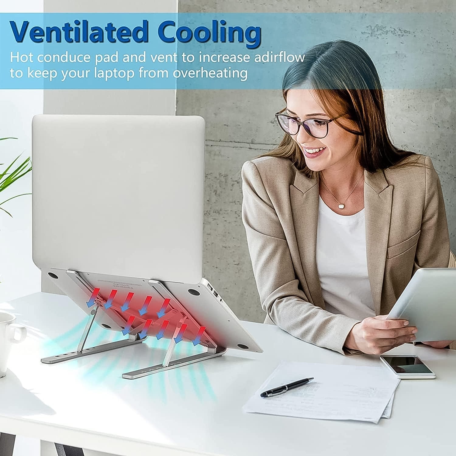 Home Foldable Height Adjustable Laptop Stand (1 Pc) Home Foldable Height Adjustable Laptop Stand (1 Pc)